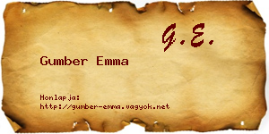 Gumber Emma névjegykártya